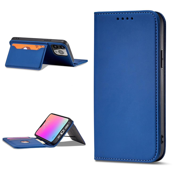 Magnetkartenetui für Samsung Galaxy S23 Ultra Flip Cover Wallet Stand blau