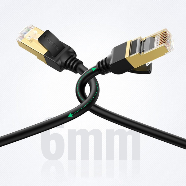 Ugreen NW107 RJ45/Cat 7 F/FTP Netzwerkkabel 15 m – Schwarz - OUTLET