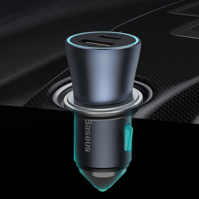 Baseus Golden Contactor Pro fast car charger USB Type C / USB 40 W Power Delivery 3.0 Quick Charge 4 + SCP FCP AFC gray (CCJD-0G)