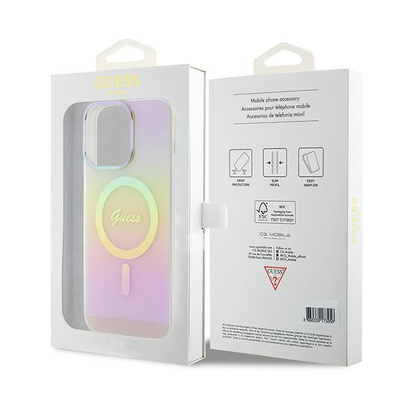 Guess GUHMP15XHITSP iPhone 15 Pro Max 6.7&quot; pink/pink hardcase IML Iridescent MagSafe