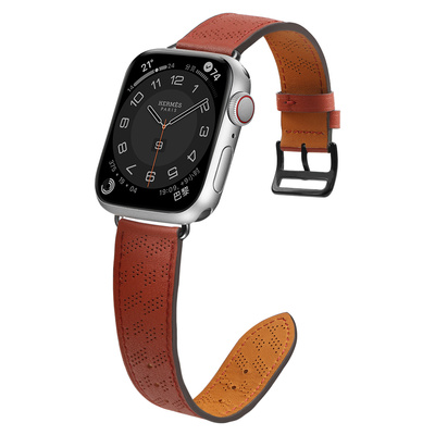 Armband Leder für Apple Watch 42 / 44 / 45 / 49 mm Band Armband - rot