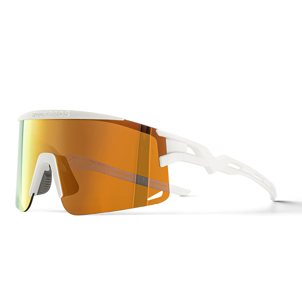Rockbros Polarisierte Fahrradbrille mit UV-Schutz und Korrektureinsatz - Weiß