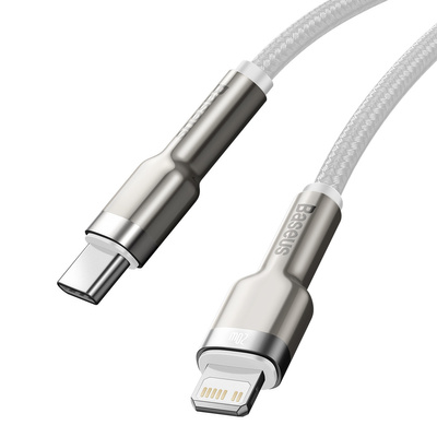Baseus Cafule Series Metal Data USB-C / Lightning 20W PD-Kabel 1 m - Weiß
