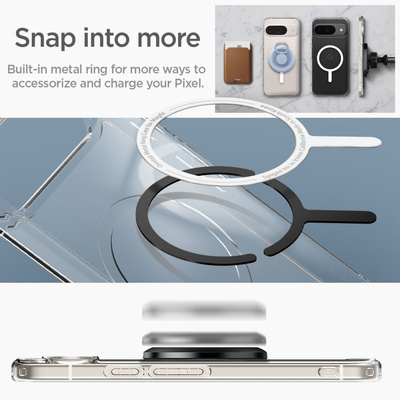 Etui Spigen Ultra Hybrid OneTap Ring MagSafe Google Pixel 9 Pro - białe