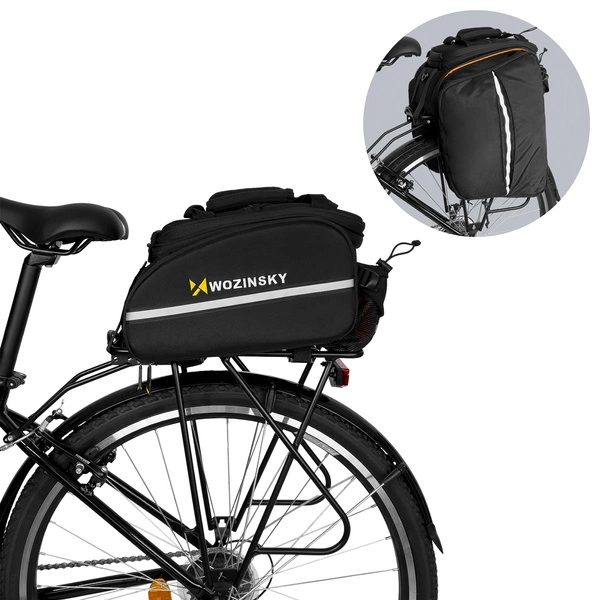 Wozinsky roomy bike carrier bag 35L (rain cover included) black (WBB19BK)