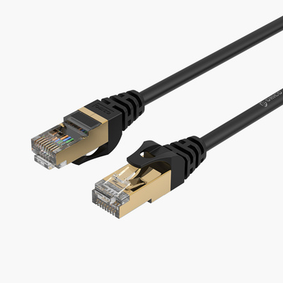 Orico PUG-C7 CAT7 10 Gbit/s RJ45 Ethernet-Netzwerkkabel, rund, 0,5 m, Schwarz