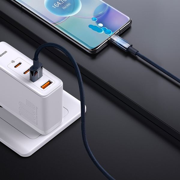 Baseus Explorer Series kabel przewód USB – USB Typ C 100W 1m niebieski (CATS000203)