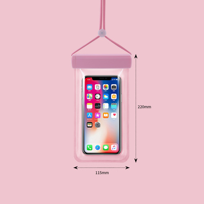 Etui wodoodporne na telefon do 6,7" na basen, plażę, kajak, nad morze - różowe