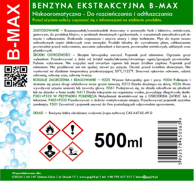 Extraction naphtha in aerosol B-MAX Spray 500ML