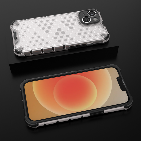 Honeycomb case for iPhone 14 Plus armored hybrid cover black