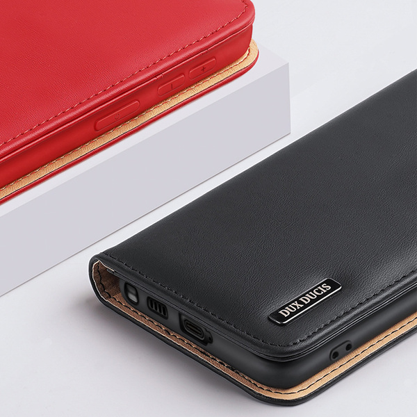 Dux Ducis Hivo case Samsung Galaxy S23 flip cover wallet stand RFID blocking brown