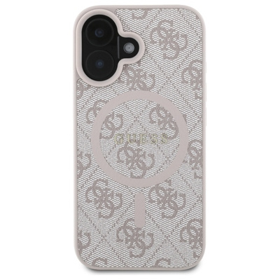 Guess 4G Ring Classic Logo MagSafe-Hülle für iPhone 16 – Rosa