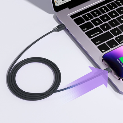 Joyroom Multi-Color Series A14 Lightning /USB-A 2,4A Kabel 1,2 m – Schwarz