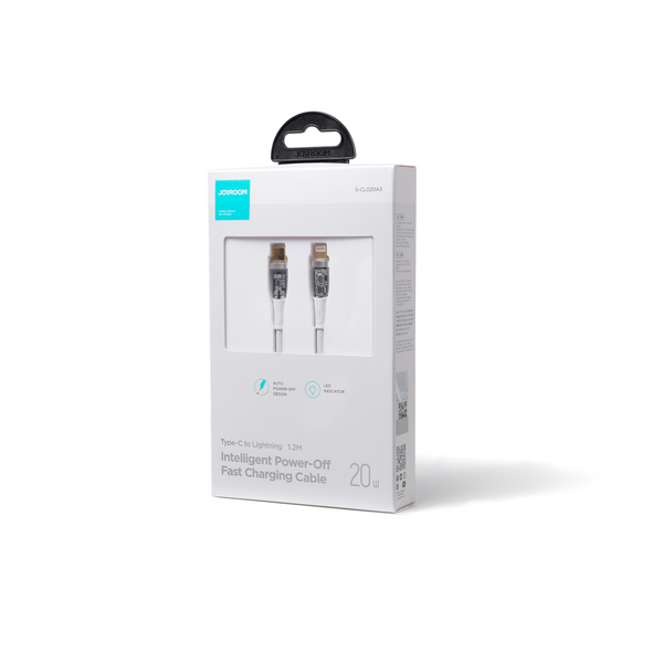 Kabel Joyroom Star-Cloud Series A3 USB-C / Lightning 20W 1.2m z inteligentnym wyłącznikiem - biały