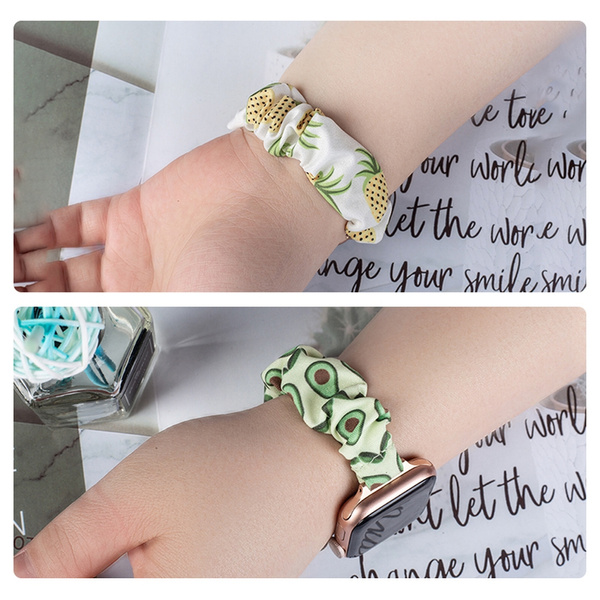 Stoffarmband für Apple Watch 42 / 44 / 45 mm Armband Armband Gummiband - Ananas