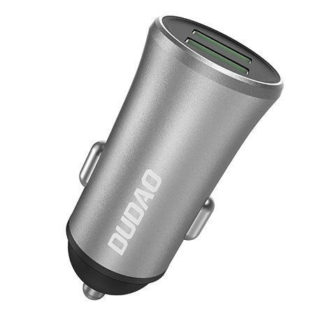 Caricabatteria per auto intelligente Dudao 3.4A 2x USB argento (argento R6S)