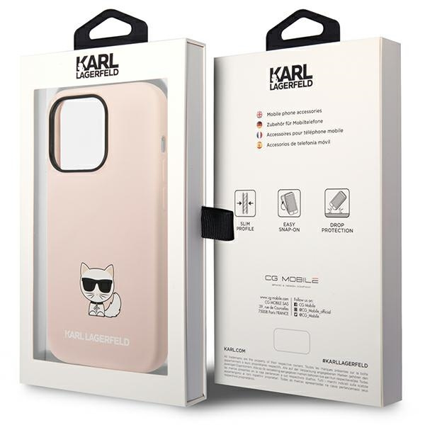 Karl Lagerfeld KLHCP14LSLCTPI iPhone 14 Pro 6.1&quot; Hardcase hellrosa / hellrosa Choupette Body aus Silikon