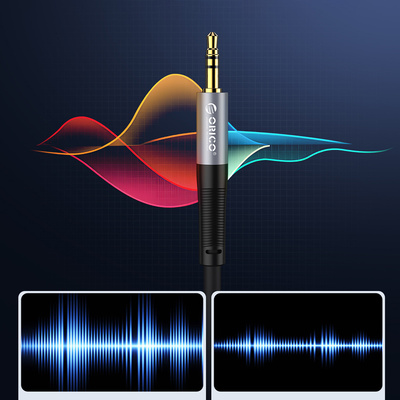 Kabel kątowy audio Orico AXW mini jack 3.5 mm męski do męskiego 2 m - czarny