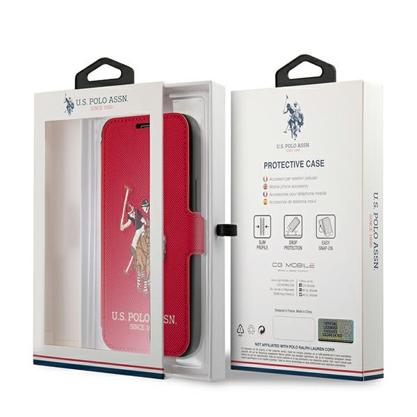 Etui U.S. Polo Assn. Embroidery Collection na iPhone 12 Pro Max - czerwone