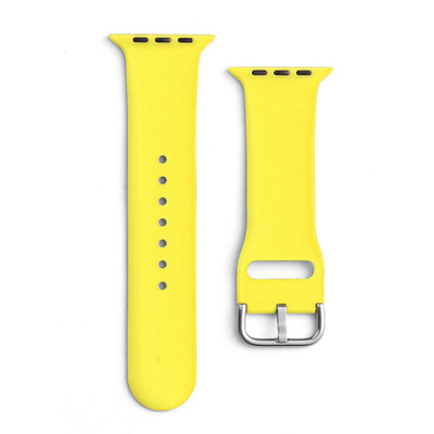 Silikonowa opaska Silicone Strap APS do Apple Watch 38 / 40 / 41 mm pasek bransoleta do zegarka - żółta
