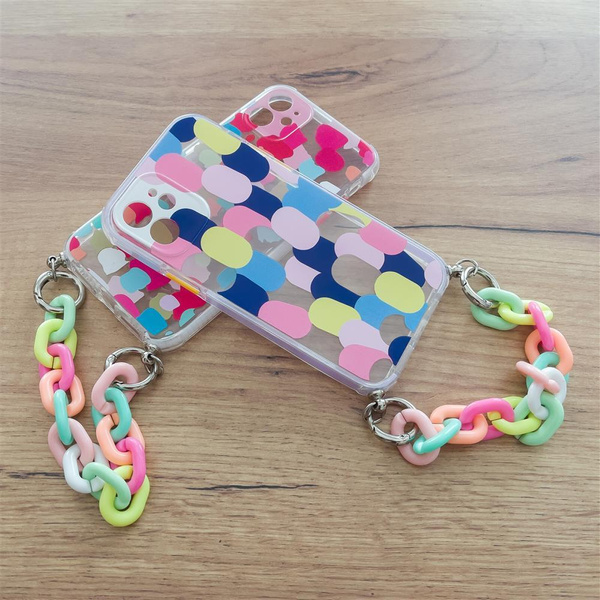 Color Chain Case Gel flexible elastische Hülle mit Kettenanhänger für Xiaomi Redmi Note 10 Pro mehrfarbig (1)