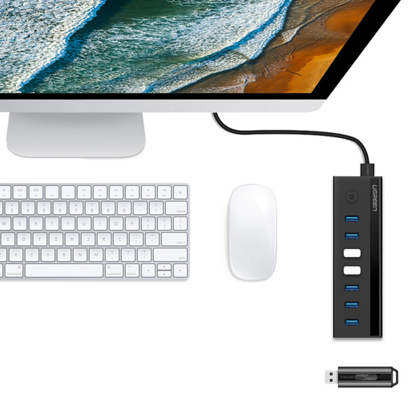 Ugreen Multifunktions-HUB 7in1 USB-A - 7xUSB-A 5Gb/s schwarz (US219)