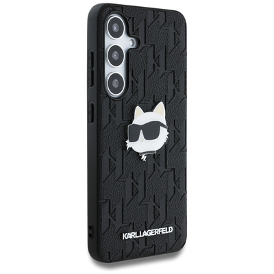Etui Karl Lagerfeld Leather Monogram Pin Logo Choupette Head Samsung Galaxy S25 czarny