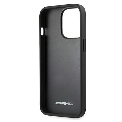 Etui AMG Leather Debossed Lines na iPhone 13 Pro / iPhone 13 - czarne