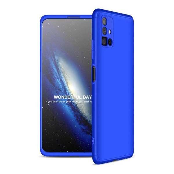 GKK 360 Protection Case Fullbody Vorne+Hinten Handyhülle Schutzhülle für Samsung Galaxy M51 blau