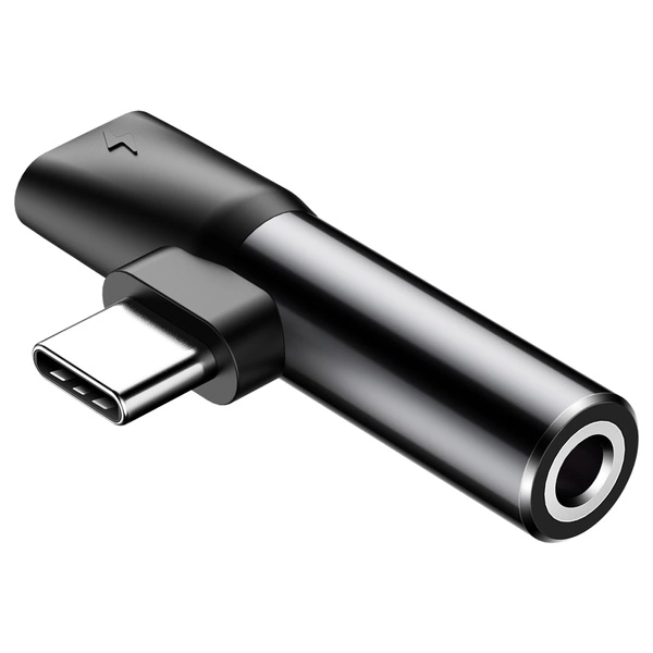 Baseus Audio Converter L41 Adapter von USB-C auf USB-C-Anschluss + 3,5-mm-Kopfhöreranschluss schwarz (CATL41-01)