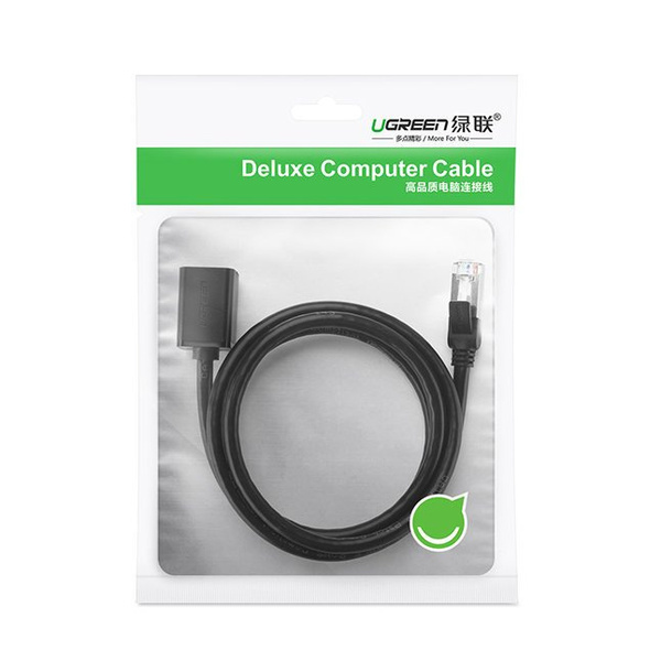 Ugreen NW112 11281 Netzwerk-Ethernet-Kabel RJ45 (weiblich) – RJ45 (männlich) F/UTP Cat. 6 1 Gbit/s 2 m – schwarz - OUTLET