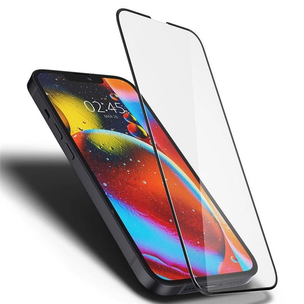 Szkło hartowane Spigen Glass FC na iPhone 13 mini - czarne