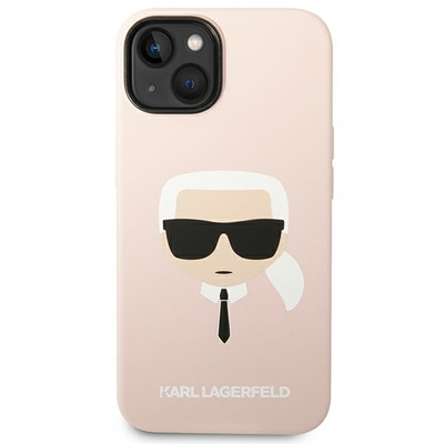 Karl Lagerfeld KLHMP14SSLKHLP iPhone 14 6.1&quot; Hardcase hellrosa / hellrosa Silikon Karl`s Head Magsafe