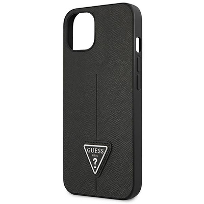 Etui Guess Saffiano Triangle Logo na iPhone 14 Plus - czarne