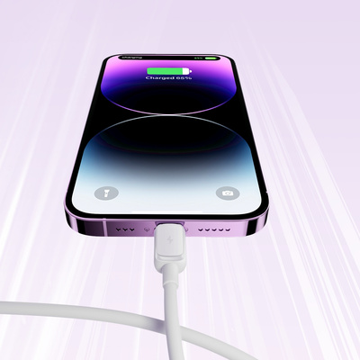 Joyroom Multi-Color Series A14 Lightning / USB-A 2,4A 1,2 m Kabel - Weiß
