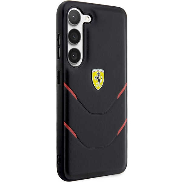 Etui Ferrari Hot Stamp Lines na Samsung Galaxy S23 - czarne