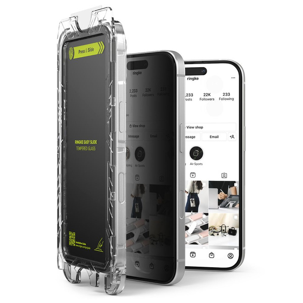 Ringke Easy Slide Privacy Glass 2-pack for iPhone 15 / 16