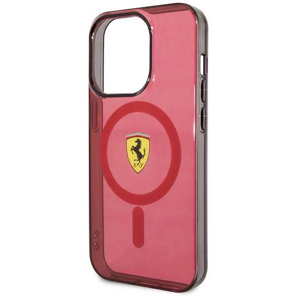 Etui Ferrari Translucent MagSafe na iPhone 14 Pro - czerwone