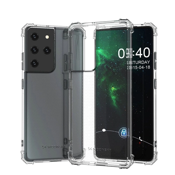 Custodia blindata antiurto Wozinsky per Samsung Galaxy S21 Ultra 5G trasparente