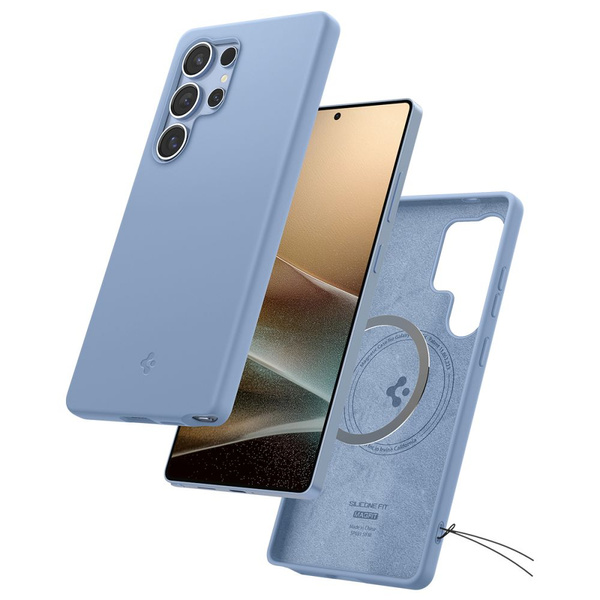 Spigen Silicone Fit Mag Hülle für Samsung Galaxy S25 Ultra – blau