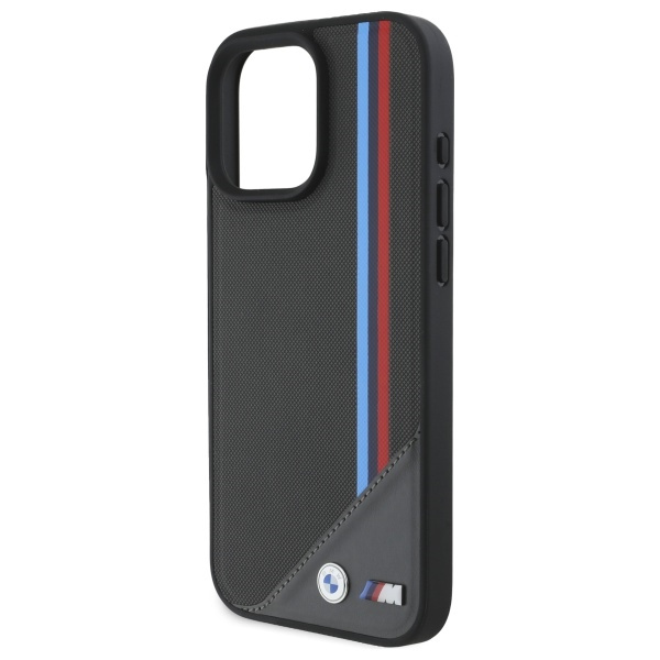 BMW M Meshed Tricolor Stripes MagSafe Case for iPhone 16 Pro Max - Gray