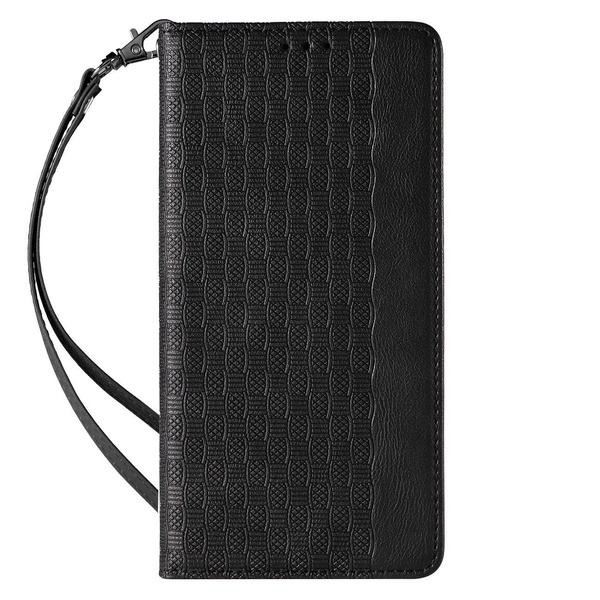 Magnet Strap Case für iPhone 14 Pro Flip Wallet Mini Lanyard Ständer Schwarz