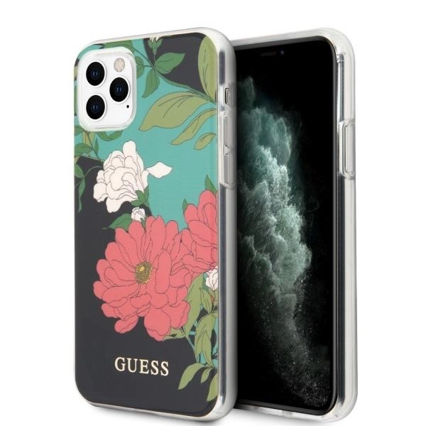 Etui Guess N.1 Flower Collection na iPhone 11 Pro - czarne