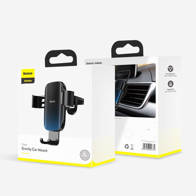 [B WARE] Baseus Glaze Gravity Holder Auto Halter Ständer Auto Lüftung schwarz (SUYL-LG01)