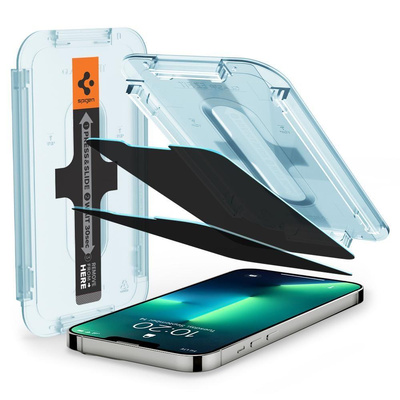 Spigen Glas.tR EZ Fit Privacy Panzerglas für iPhone 13 / 13 Pro / 14 / 16e - 2 Stk.