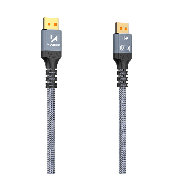 Wozinsky WPS-16AYL1S DisplayPort 2.1 Cable 80 Gb/s 16K@60Hz 8K@120Hz 4K@240Hz HDR HDCP DSC 1m - Black