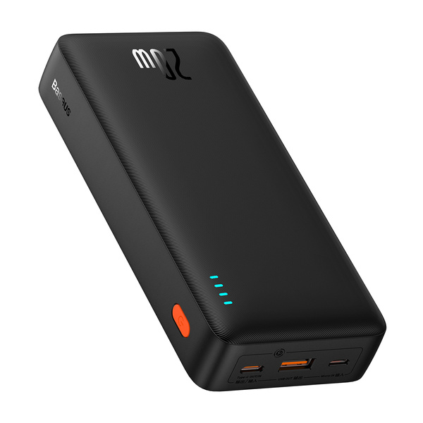 Baseus Airpow 20W 20000mAh Powerbank mit Baseus Simple Series USB-A - USB-C Kabel 50cm - Schwarz