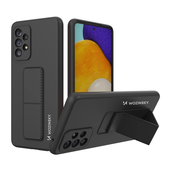 Wozinsky Kickstand Case silicone stand cover for Samsung Galaxy A73 black