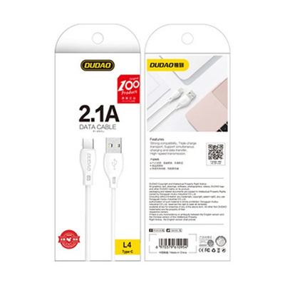 Dudao cable USB Type C 2.1A 2m white (L4T 2m white)