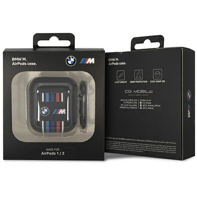 Etui BMW Multiple Colored Lines na AirPods 1/2 - czarne